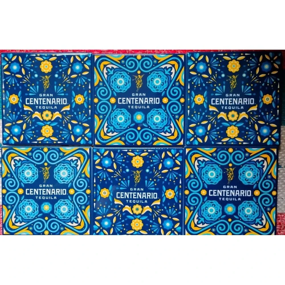 Set Of 6 Gran Centenario Tequila Coasters Ceramic 4 x 4
